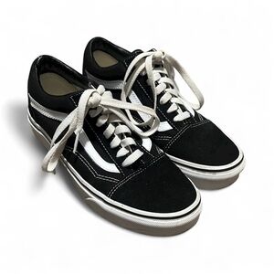 Vans Classic Black and White Lace-Up Shoes